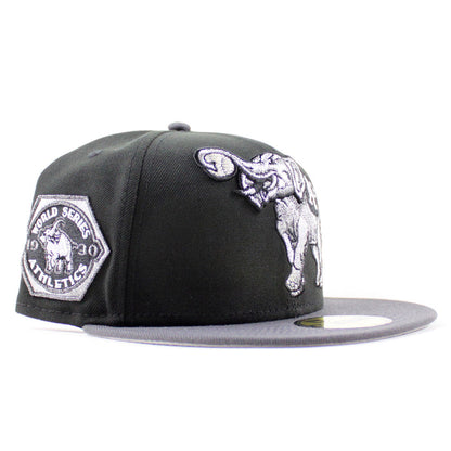 Philadelphia Athletics 1930 World Series New Era 59Fifty Fitted Hat (Black Graphite Gray Under Brim)