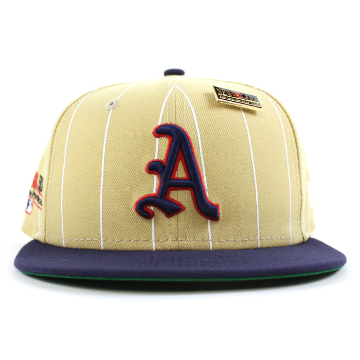 Philadelphia Athletics New Era 59Fifty Fitted Hat (59FIFTY DAY - Vegas Gold Pinstripe)
