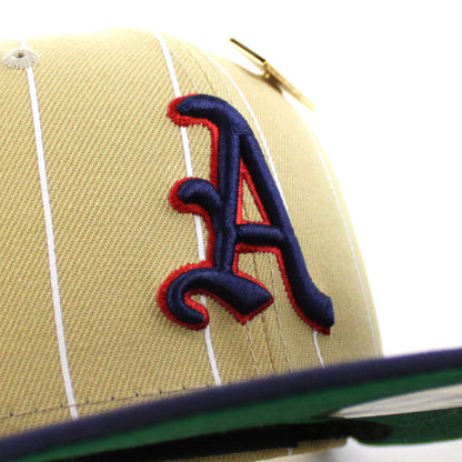 Philadelphia Athletics New Era 59Fifty Fitted Hat (59FIFTY DAY - Vegas Gold Pinstripe)