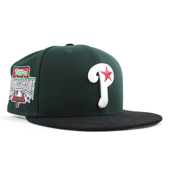 Philadelphia Phillies 1996 ALL STAR GAME 59Fifty New Era Fitted Hat (Dark Green Corduroy Gray Under Brim)