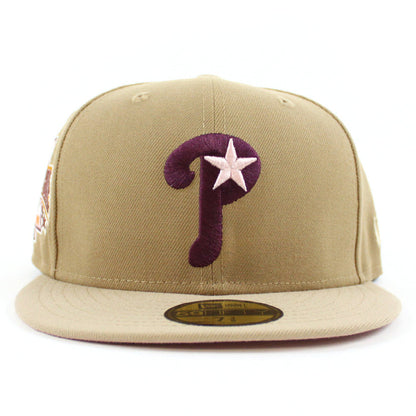 Philadelphia Phillies 1996 All Star Game 59Fifty New Era Fitted Hat (Khaki Camel Pink Under Brim)