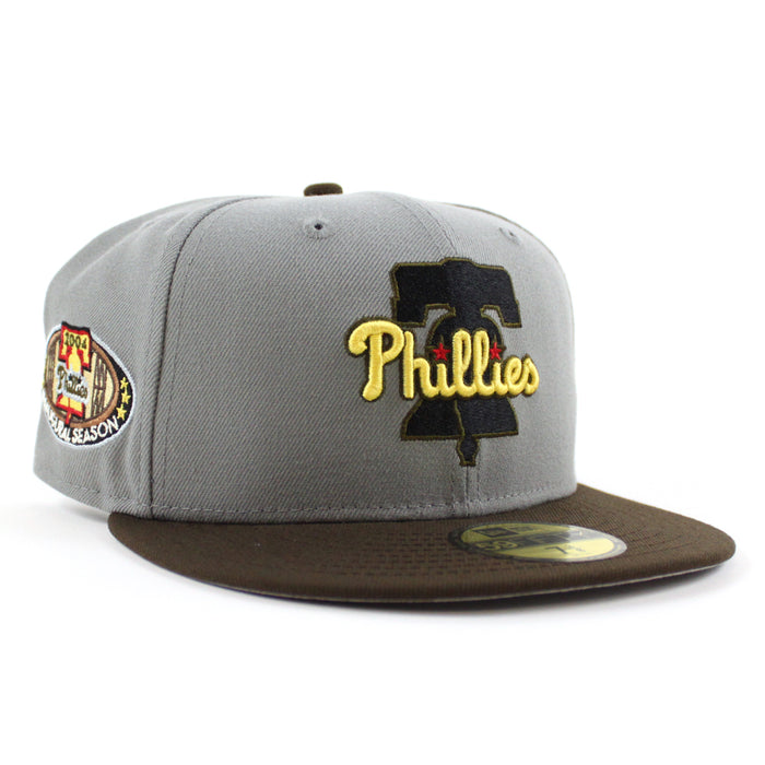 Philadelphia Phillies 2004 Inaugural Season 59Fifty New Era Fitted Hat (Misty Walnut Gray Under Brim)