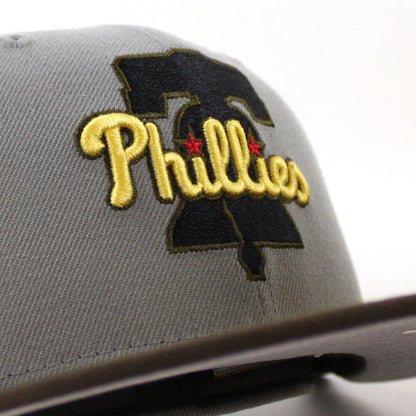Philadelphia Phillies 2004 Inaugural Season 59Fifty New Era Fitted Hat (Misty Walnut Gray Under Brim)