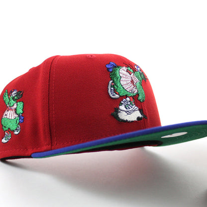 Philadelphia Phillies The Phillie Phanatic 59Fifty New Era Fitted Hat (Scarlet Red Royal Blue Green Under Brim)