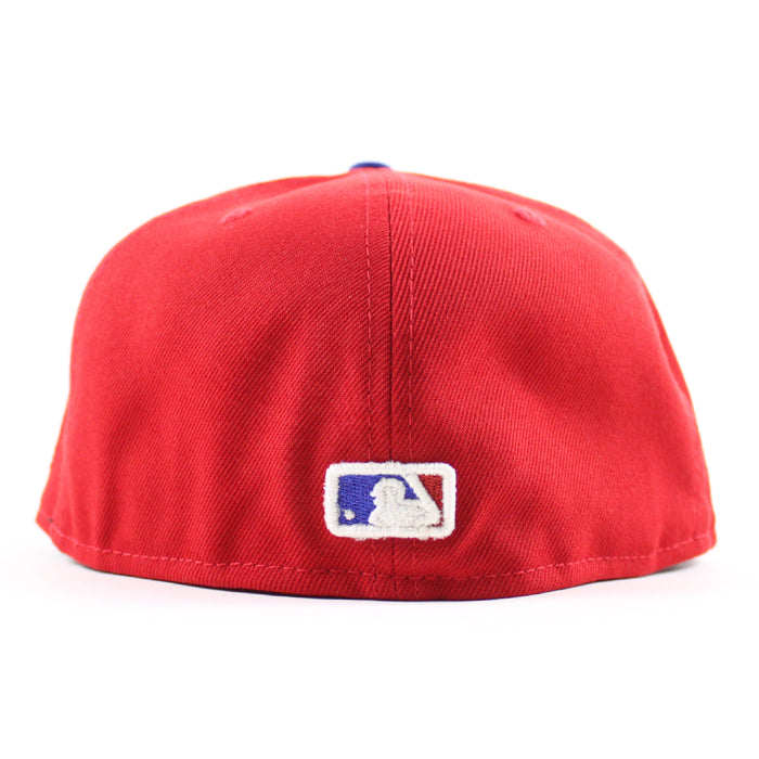 Philadelphia Phillies The Phillie Phanatic 59Fifty New Era Fitted Hat (Scarlet Red Royal Blue Green Under Brim)