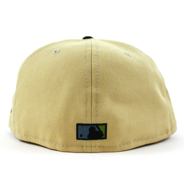 Philadelphia Phillies Veterans Stadium 59Fifty New Era Fitted Hat (VEGAS GOLD BLACK BIRDSEYE BLUE Under Brim)