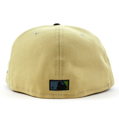 Philadelphia Phillies Veterans Stadium 59Fifty New Era Fitted Hat (VEGAS GOLD BLACK BIRDSEYE BLUE Under Brim)