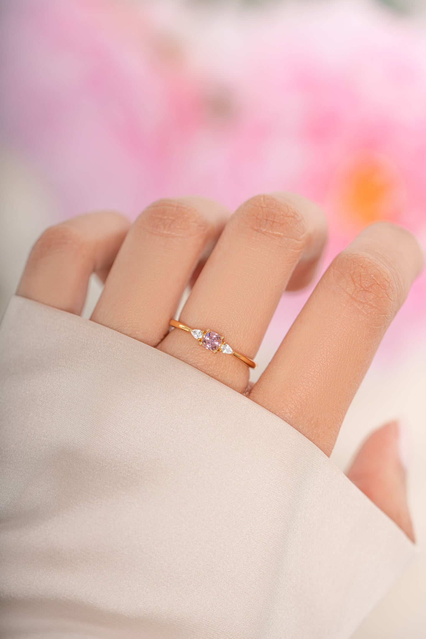 Pink Cushion Ring