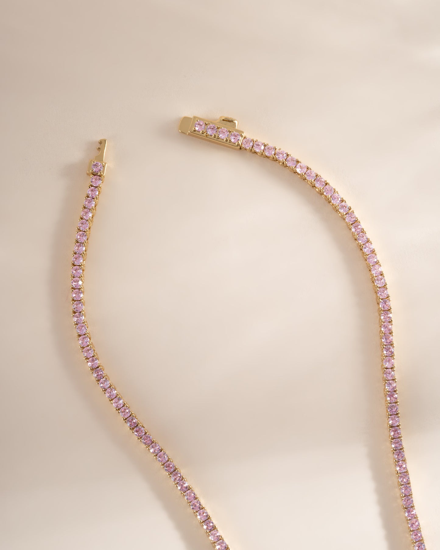 Pink Tennis Necklace