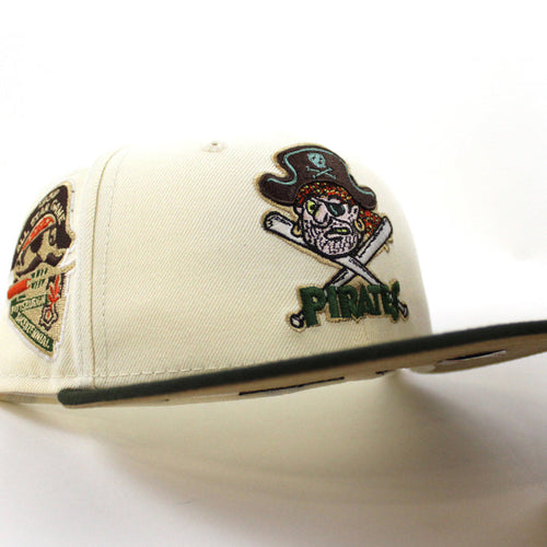 Pittsburgh Pirates 1959 All Star Game New Era 59Fifty Fitted Hat (GITD CHROME WHITE DARK SEAWEED KHAKI Under Brim)