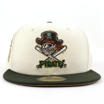Pittsburgh Pirates 1959 All Star Game New Era 59Fifty Fitted Hat (GITD CHROME WHITE DARK SEAWEED KHAKI Under Brim)