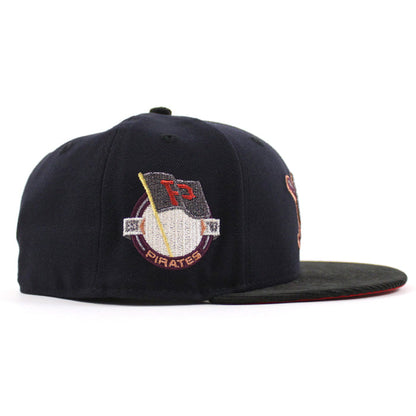 Pittsburgh Pirates EST 1887 59Fifty New Era Fitted Hat (Navy Corduroy Scarlet Red Under Brim)