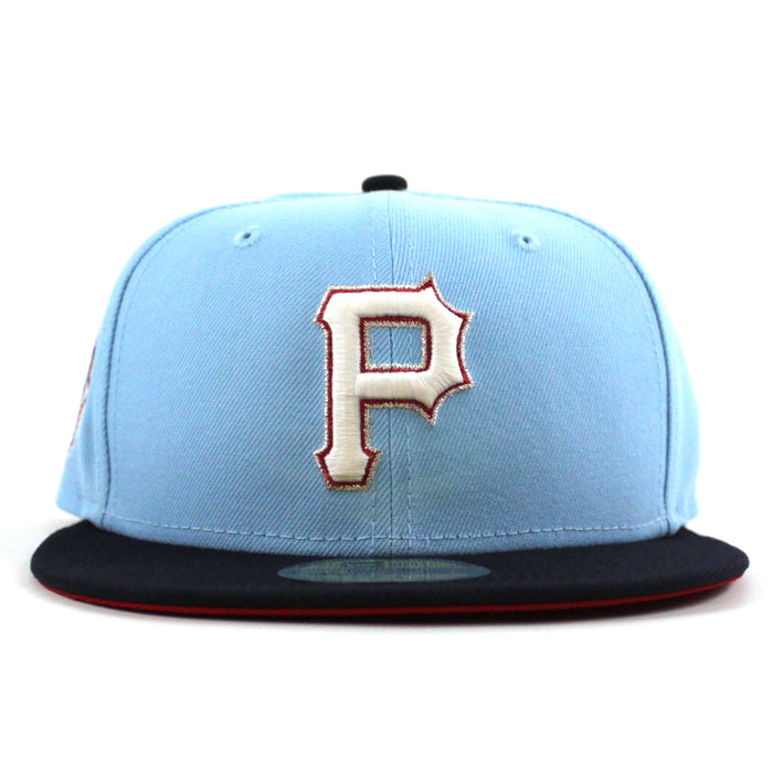 Pittsburgh Pirates National’s Patch 59Fifty New Era Fitted Hat (Blue Navy Scarlet Red Under Brim)