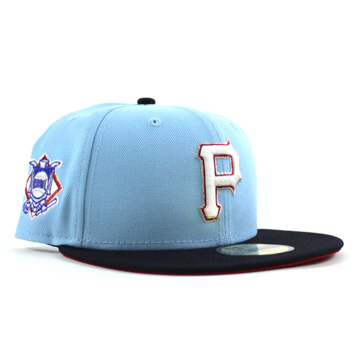 Pittsburgh Pirates National’s Patch 59Fifty New Era Fitted Hat (Blue Navy Scarlet Red Under Brim)