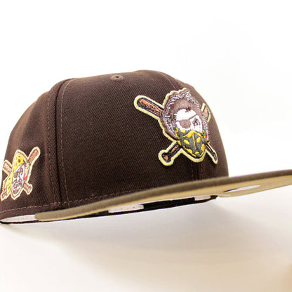 Pittsburgh Pirates Pirates Logo 59Fifty New Era Fitted Hat (Burnt Wood Walnut Khaki Under Brim)