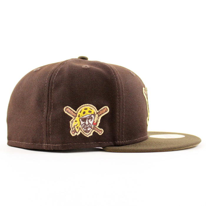 Pittsburgh Pirates Pirates Logo 59Fifty New Era Fitted Hat (Burnt Wood Walnut Khaki Under Brim)