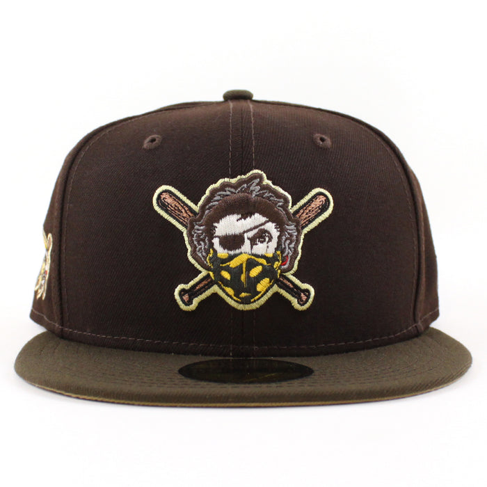 Pittsburgh Pirates Pirates Logo 59Fifty New Era Fitted Hat (Burnt Wood Walnut Khaki Under Brim)