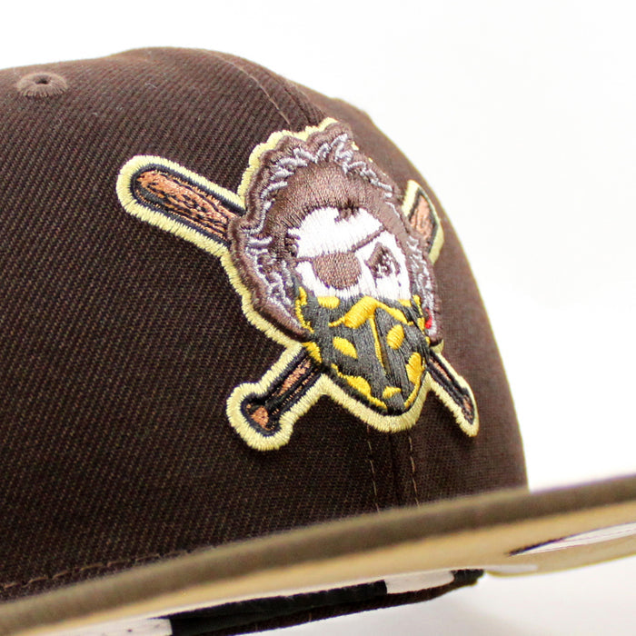 Pittsburgh Pirates Pirates Logo 59Fifty New Era Fitted Hat (Burnt Wood Walnut Khaki Under Brim)
