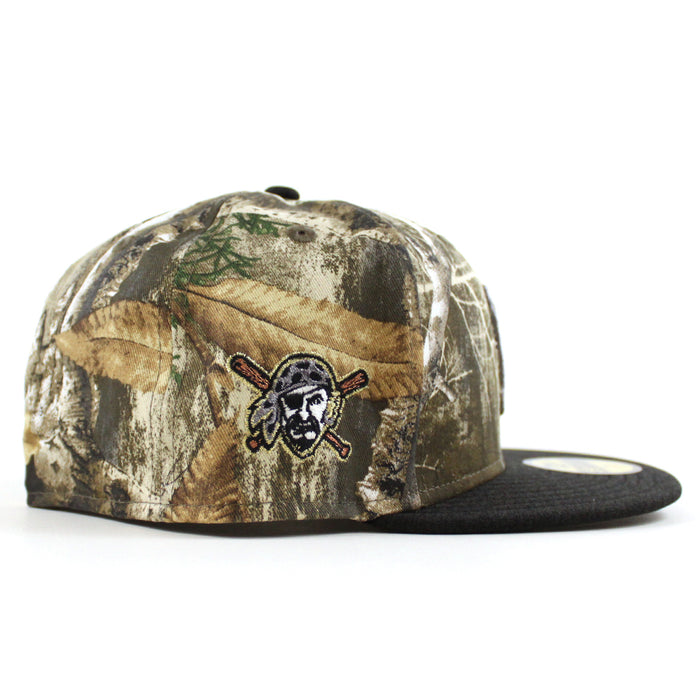 Pittsburgh Pirates Pirates Patch 59Fifty New Era Fitted Hats (RealTree Black WoodLand CamoUnder Brim)