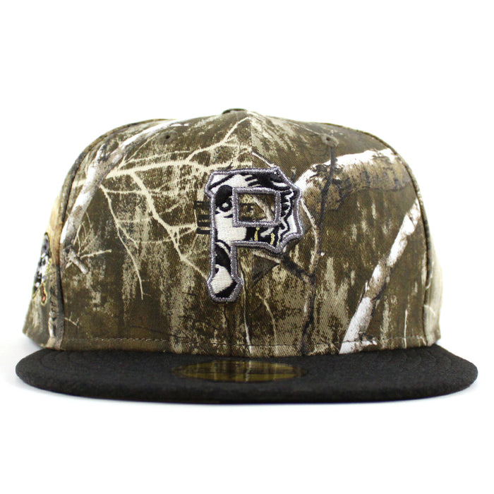 Pittsburgh Pirates Pirates Patch 59Fifty New Era Fitted Hats (RealTree Black WoodLand CamoUnder Brim)