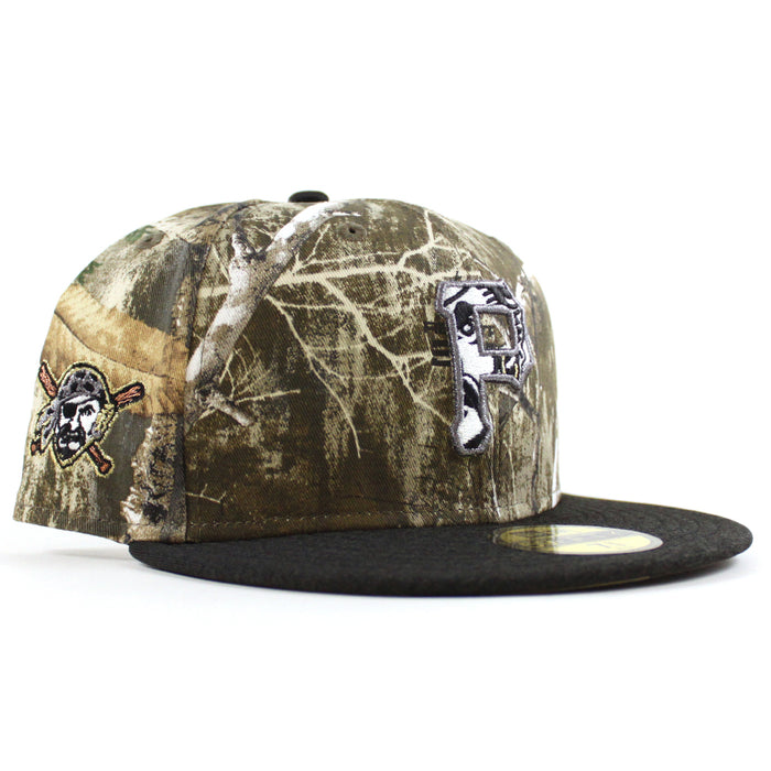 Pittsburgh Pirates Pirates Patch 59Fifty New Era Fitted Hats (RealTree Black WoodLand CamoUnder Brim)