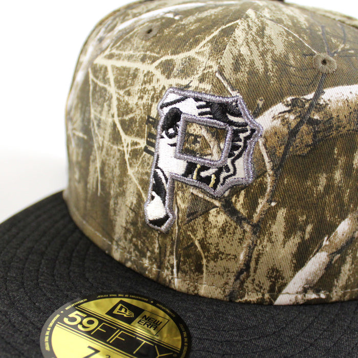 Pittsburgh Pirates Pirates Patch 59Fifty New Era Fitted Hats (RealTree Black WoodLand CamoUnder Brim)