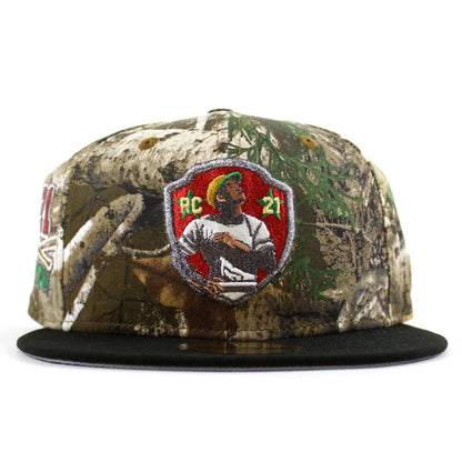Pittsburgh Pirates ROBERTO CLEMENTE 21 Nations Patch New Era 59Fifty Fitted Hat (RealTree Black Gray Under Brim)