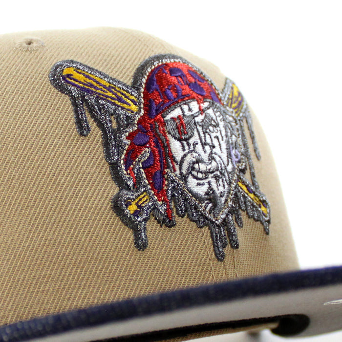 Pittsburgh Pirates Roberto Clemente 59Fifty New Era Fitted Hat (Drip Logo Camel Navy Gray Under Brim)