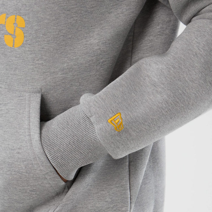 The Male model is wearing Pittsburgh Steelers NFL International Series Games Grey Pullover Hoodie 5