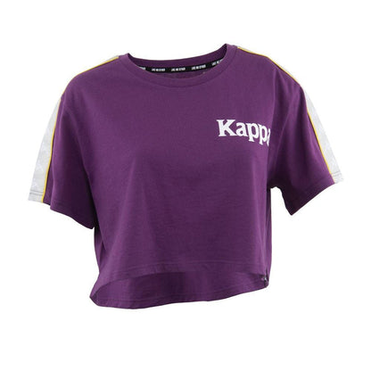 Polera Crop Top 2201 Women Morada Banda Gris