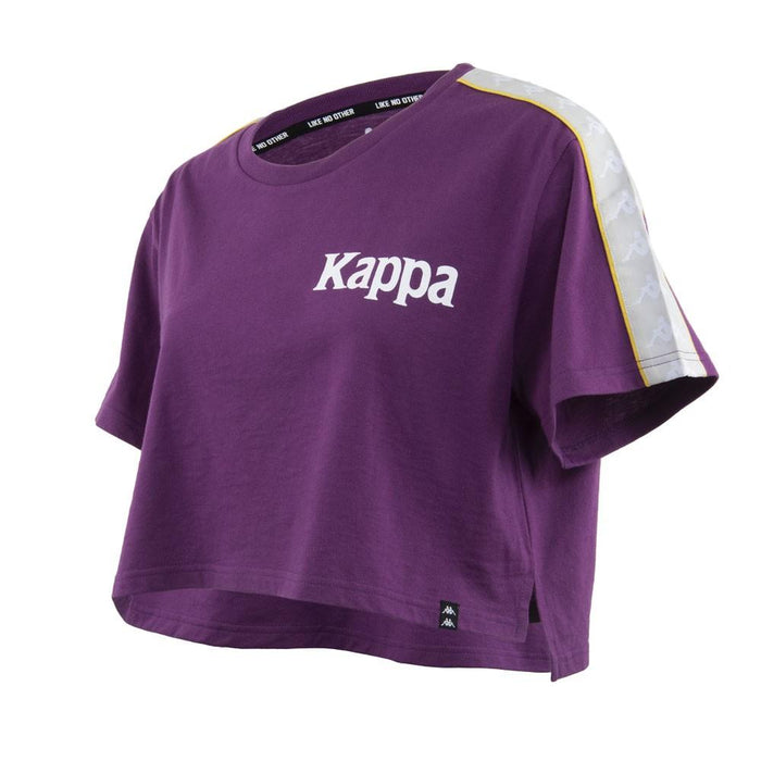 Polera Crop Top 2201 Women Morada Banda Gris