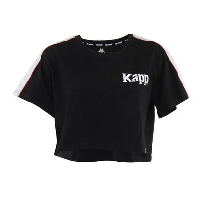 Polera Crop Top 2201 Women Negro Banda Blanca