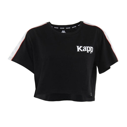Polera Crop Top 2201 Women Negro Banda Blanca