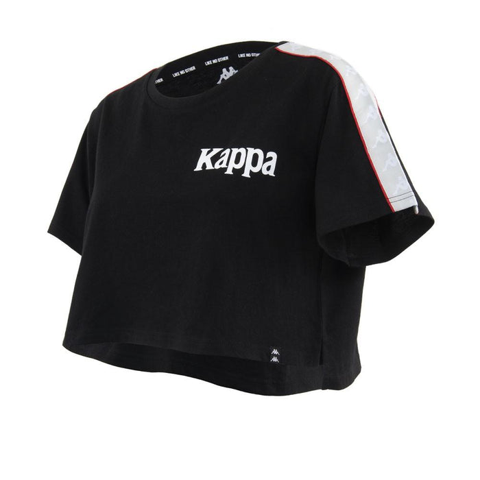 Polera Crop Top 2201 Women Negro Banda Blanca
