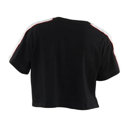 Polera Crop Top 2201 Women Negro Banda Blanca