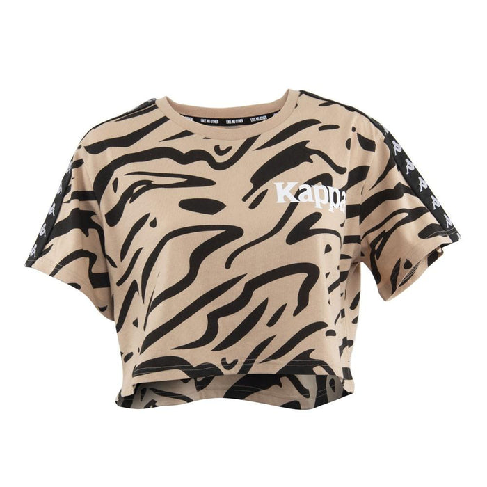 Polera Crop Top Animal Print 2201 Women Beige Banda Negra