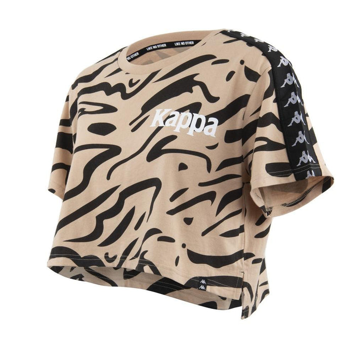 Polera Crop Top Animal Print 2201 Women Beige Banda Negra