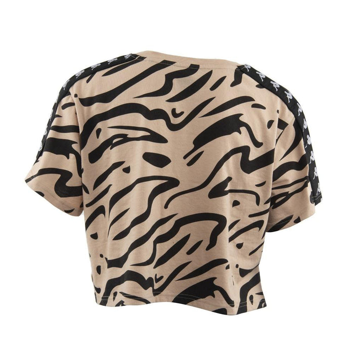 Polera Crop Top Animal Print 2201 Women Beige Banda Negra