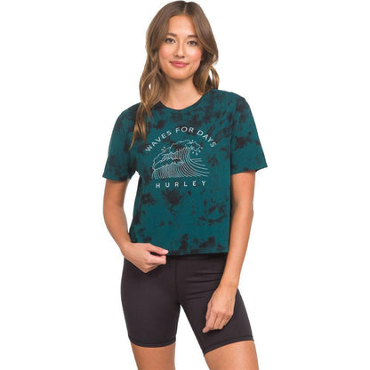 Polera Crown Tiedye Crop Deepteal Tie Hurley
