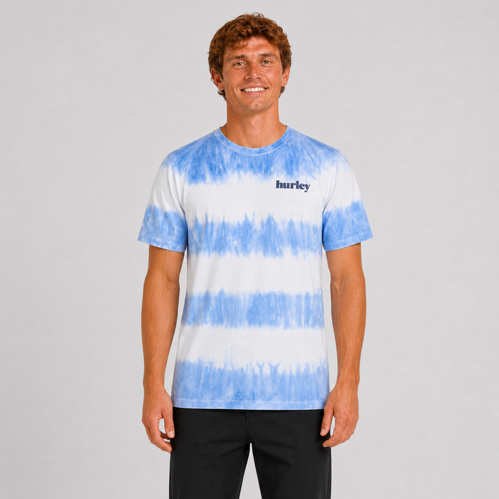 Polera Everyday Washed Tiedye Tealtint White Blue Hurley