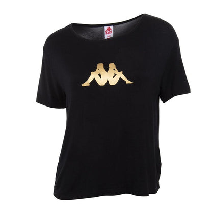 Polera Negra Logo Dorado
