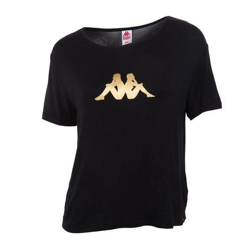 Polera Negra Logo Dorado