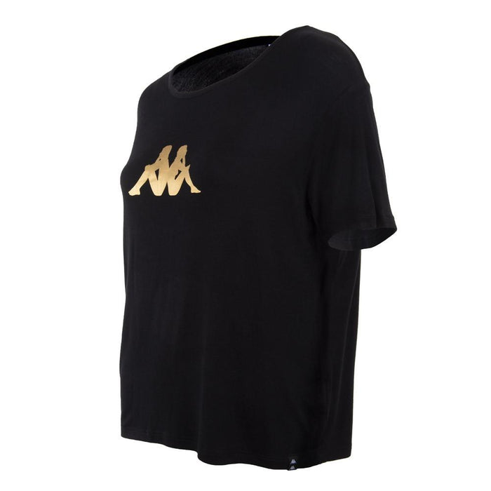 Polera Negra Logo Dorado