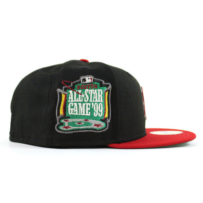 Portugal Boston Red Sox 1999 All Star Game New Era 59Fifty Fitted Hat (Black Scarlet Red Green Under Brim)