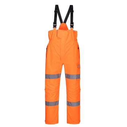 Portwest rail hi vis extreme waterproof stretch bib & brace-s594