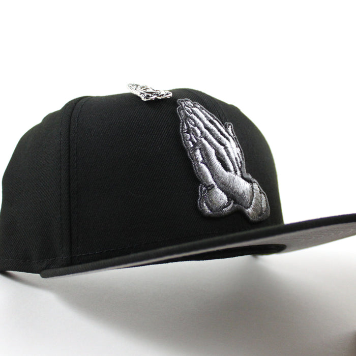 Praying Hands New Era 59Fifty Fitted Hat (Black Gray Under Brim With Pin)