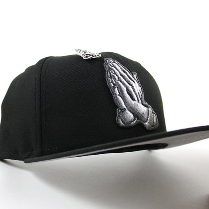 Praying Hands New Era 59Fifty Fitted Hat (Black Gray Under Brim With Pin)