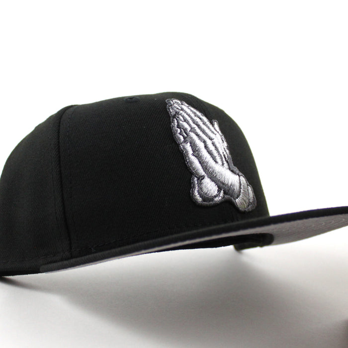 Praying Hands New Era 59Fifty Fitted Hat (Black Gray Under Brim With Pin)