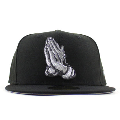 Praying Hands New Era 59Fifty Fitted Hat (Black Gray Under Brim With Pin)