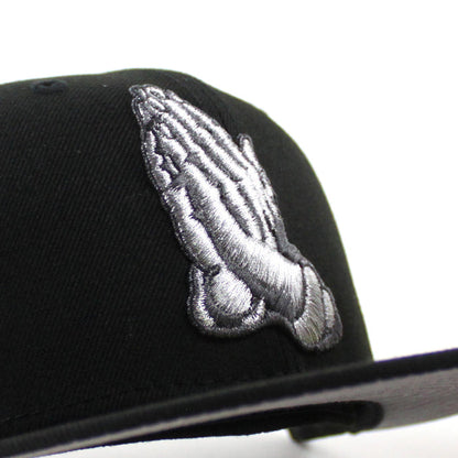 Praying Hands New Era 59Fifty Fitted Hat (Black Gray Under Brim With Pin)